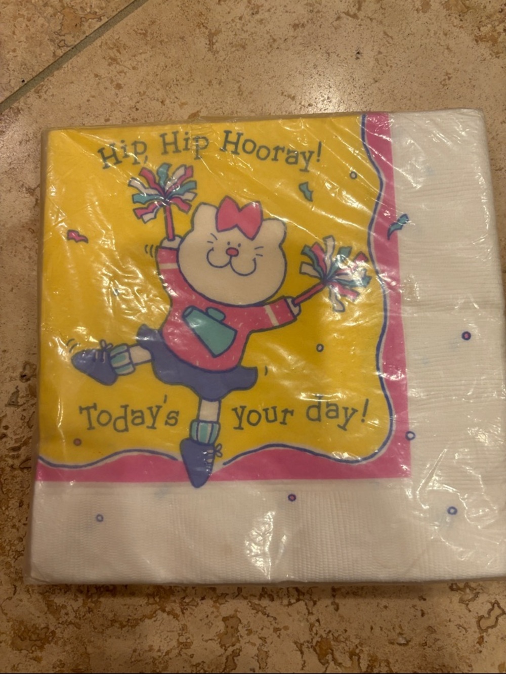Hip Hip Hooray! Yellow Celebration Party Napkins